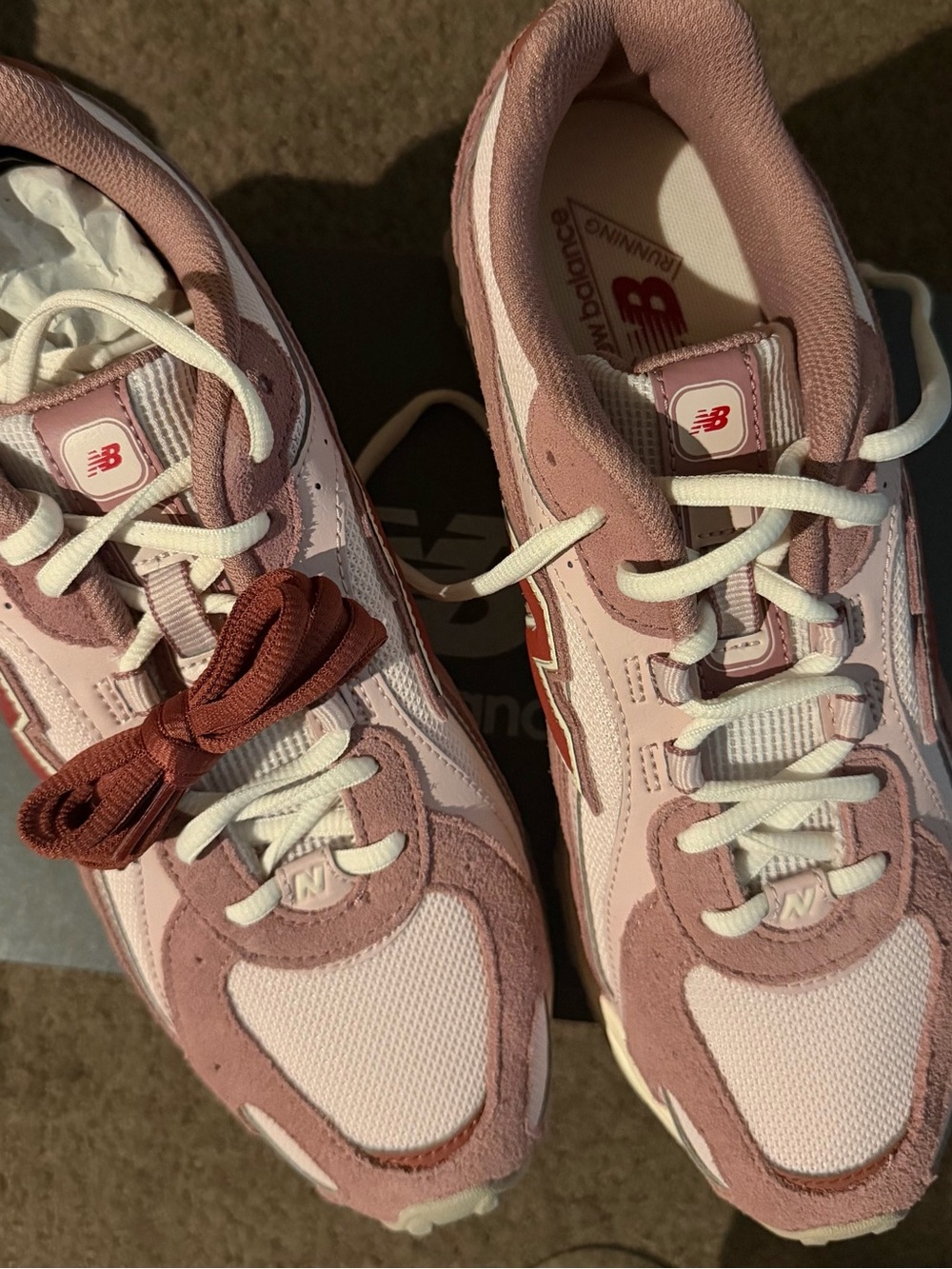 New Balance Women’s Dusty Pink & White Sneakers